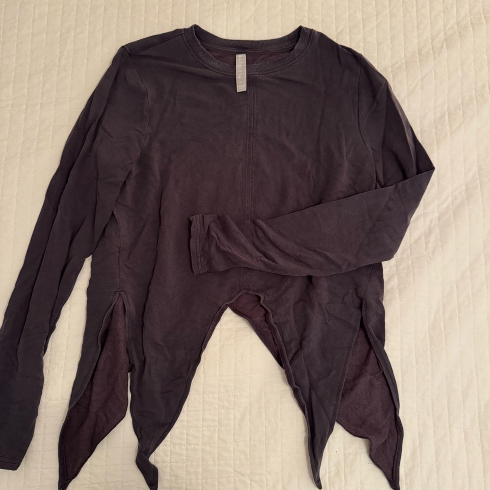 Athleta Samsara Side Tie Sweatshirt Dark Grey - Nirvana